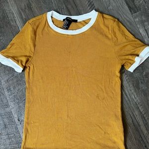 Mustard colored ringer tee forever21! Perfect for fall!
